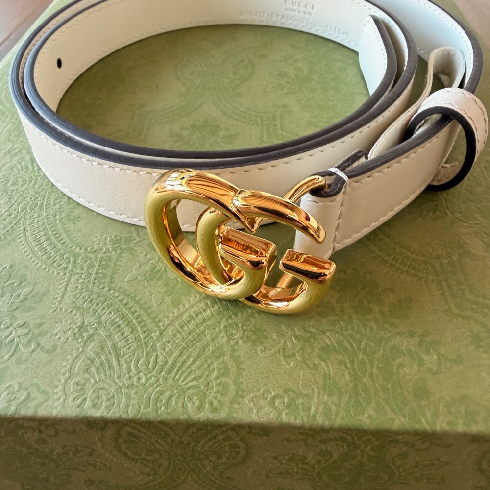 Gucci Ivory and Gold Women's Belt